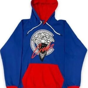 Crooks & CastlesBlue and Red Graphic Hoodie